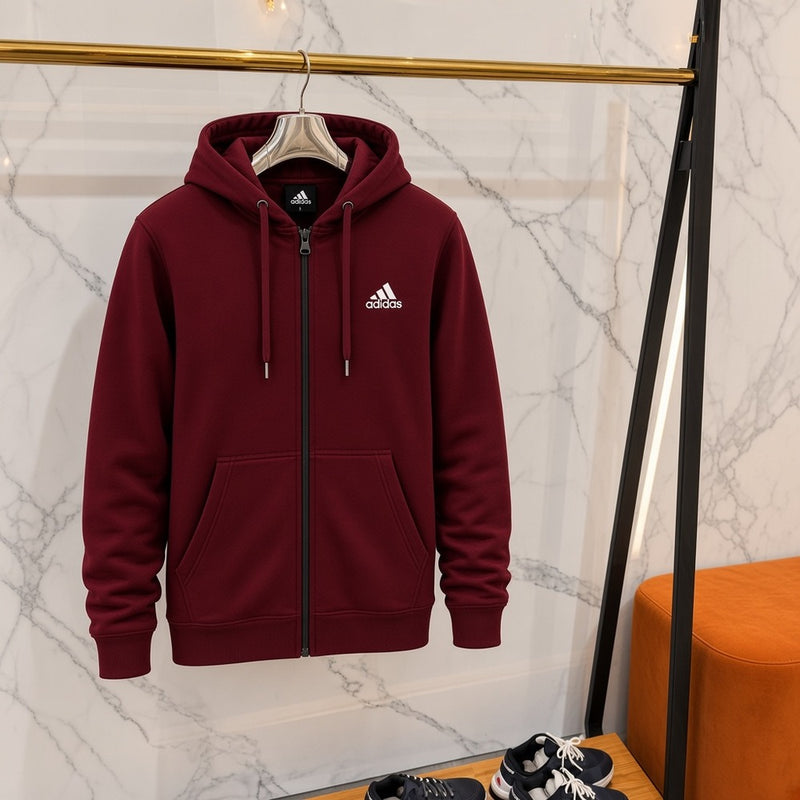 Ανδρική Ζακέτα με Κουκούλα Adidas Μπορντό