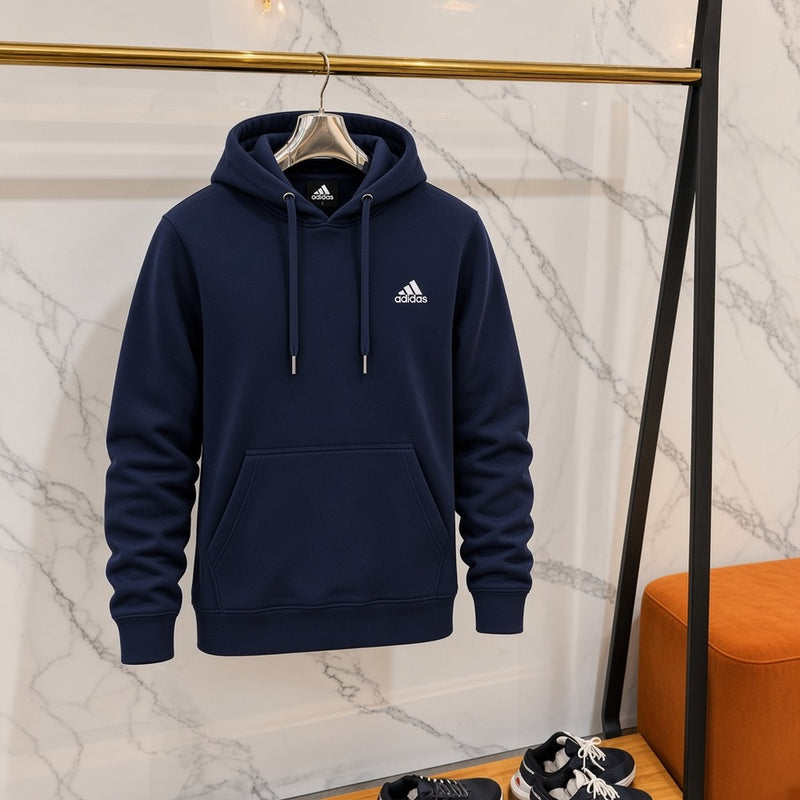 Ανδρικό Φούτερ με Κουκούλα Adidas Μπλε