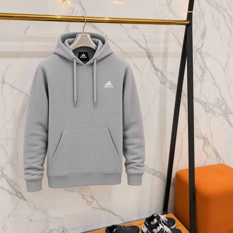 Ανδρικό Φούτερ με Κουκούλα Adidas Γκρι