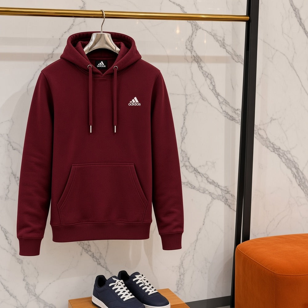 Ανδρικό Φούτερ με Κουκούλα Adidas Μπορντό