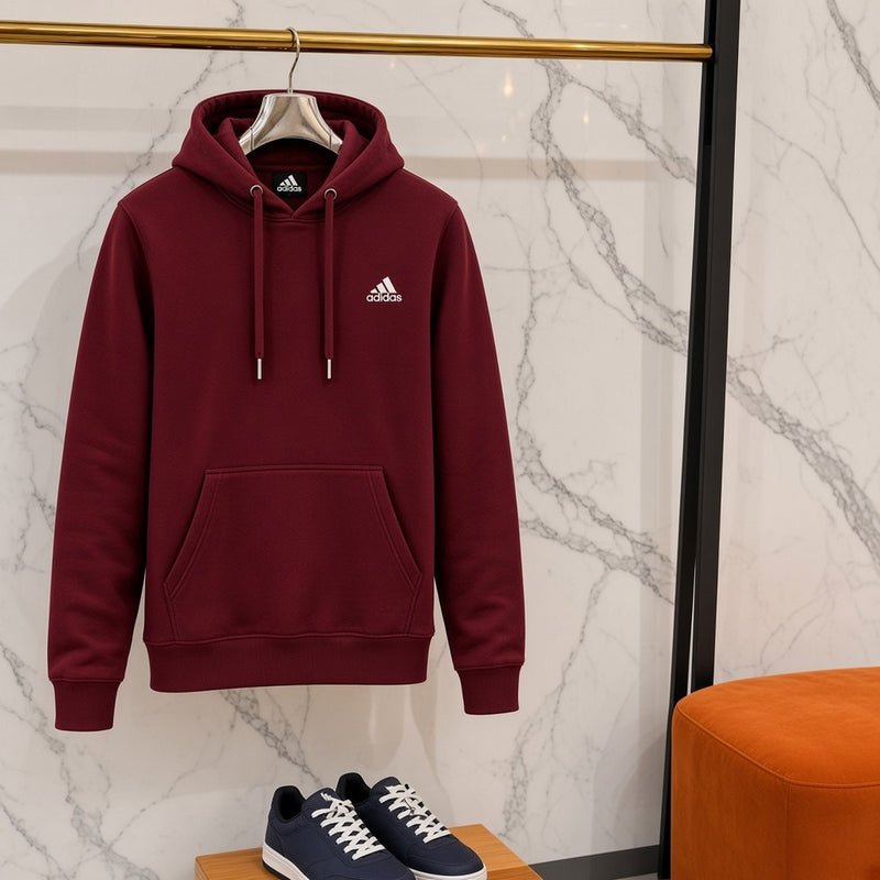 Ανδρικό Φούτερ με Κουκούλα Adidas Μπορντό