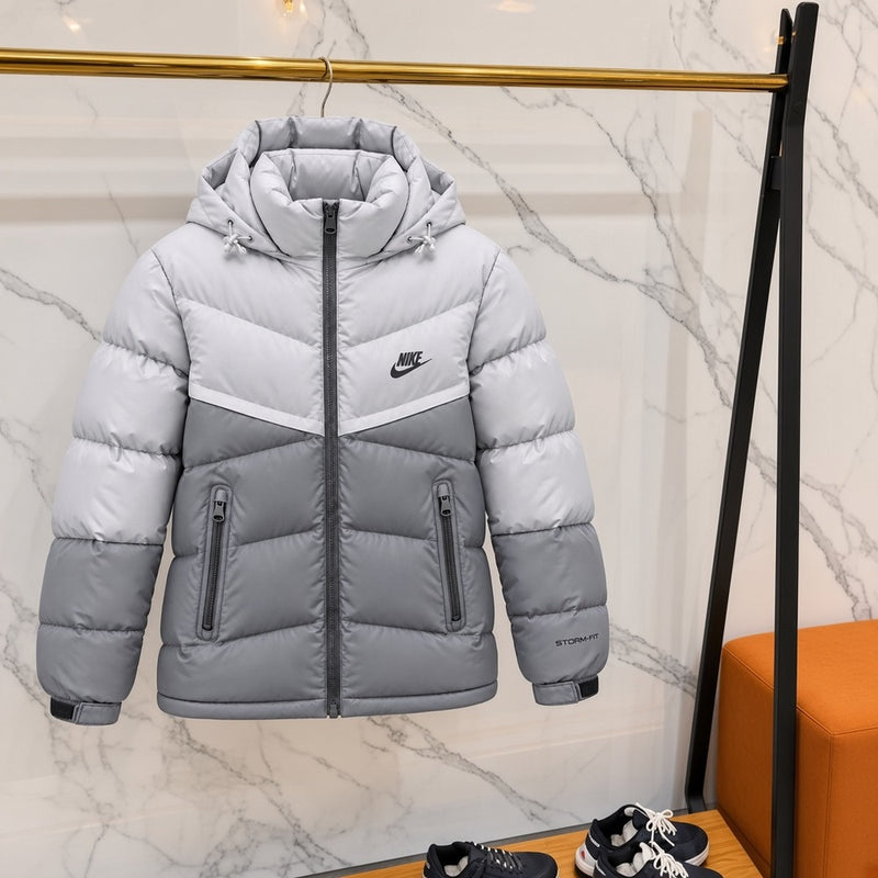 Ανδρικό Puffer Μπουφάν Nike Λευκό / Γκρι