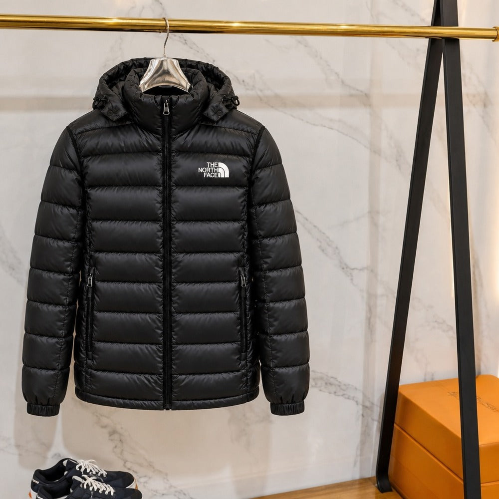 Ανδρικό Puffer Μπουφάν The North Face με Αποσπώμενη Κουκούλα Μαύρο
