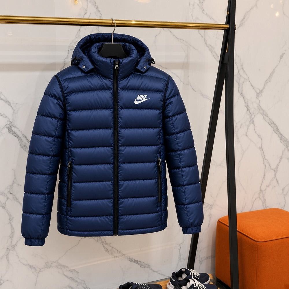 Ανδρικό Puffer Μπουφάν Nike με Κουκούλα Μπλε