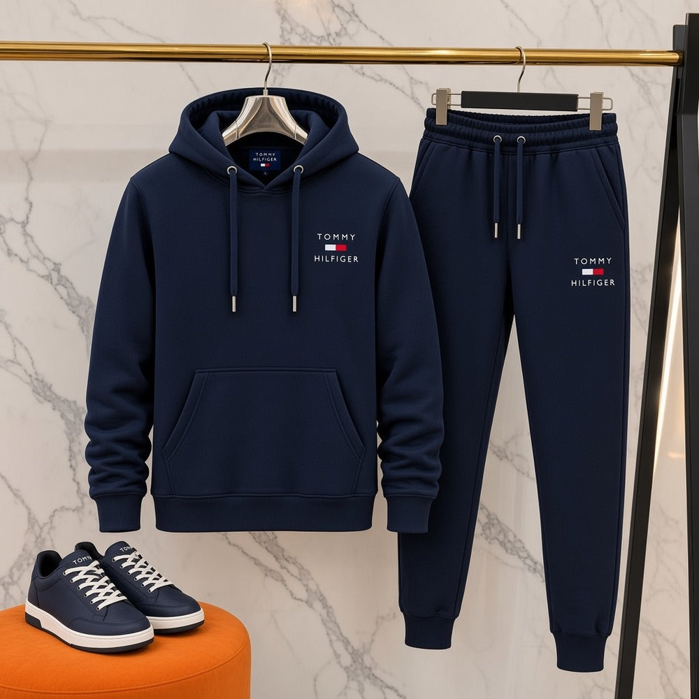 Ανδρικό Σετ Φόρμας Tommy Hilfiger με Κουκούλα Μπλε
