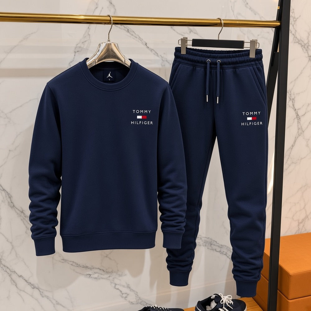Ανδρικό Σετ Φόρμας Tommy Hilfiger χωρίς Κουκούλα Μπλε