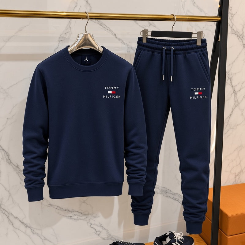 Ανδρικό Σετ Φόρμας Tommy Hilfiger χωρίς Κουκούλα Μπλε