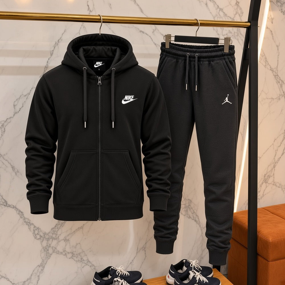 Ανδρικό Σετ Φόρμας Nike με Ζακέτα Μαύρο