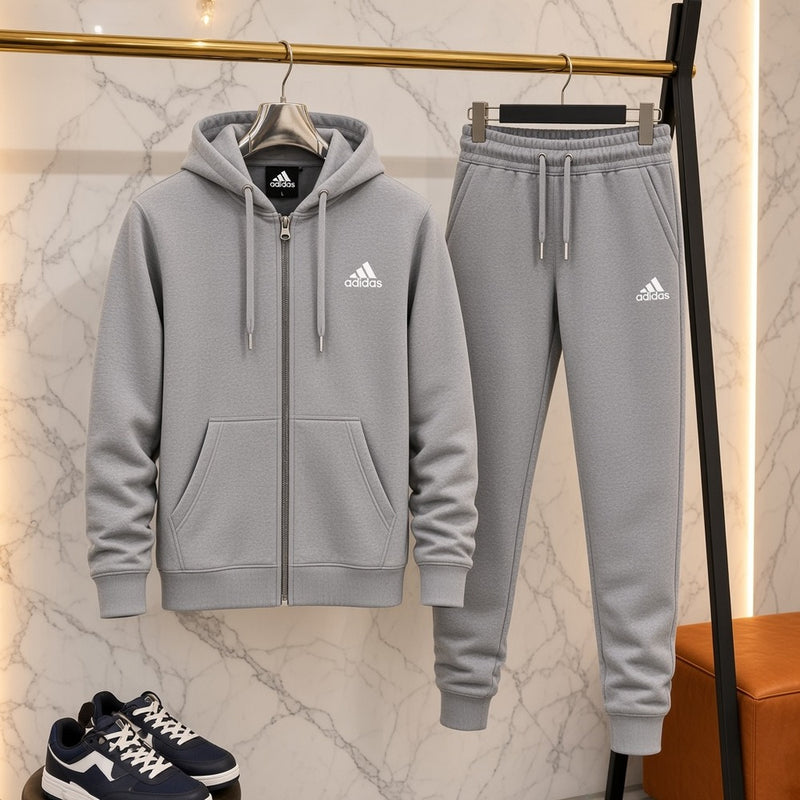 Ανδρικό Σετ Φόρμας Adidas με Ζακέτα Γκρι