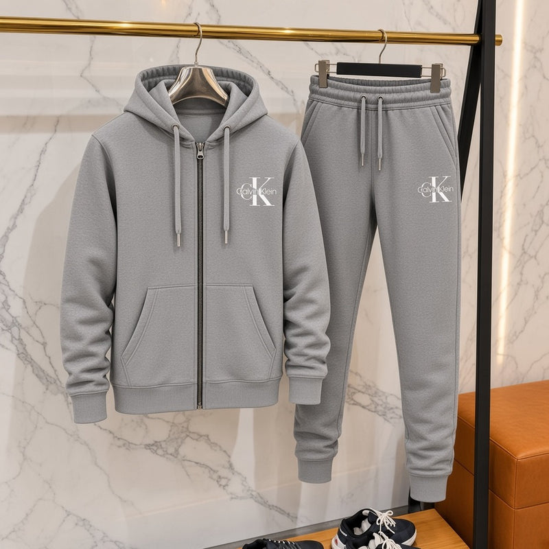 Ανδρικό Σετ Φόρμας Calvin Klein με Ζακέτα Γκρι